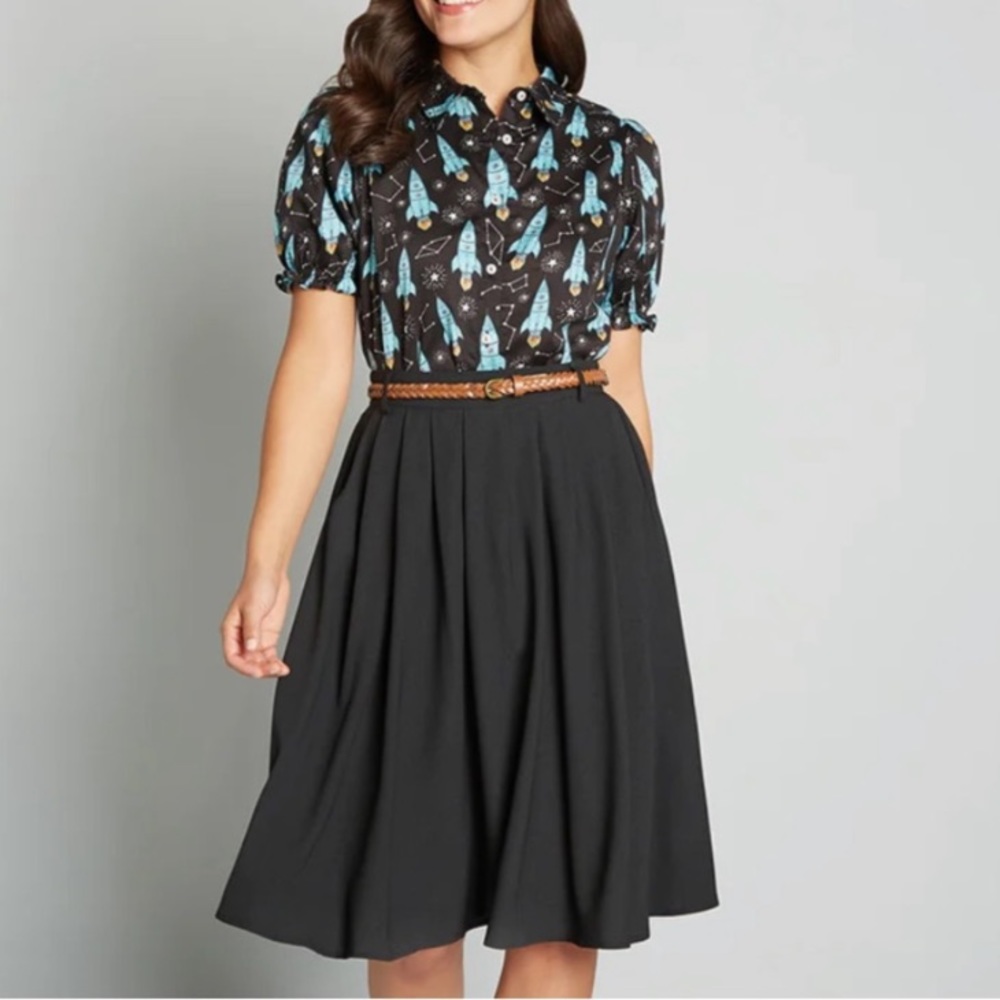 Breathtaking Tiger Lilies Midi Skirt ORIGINAL